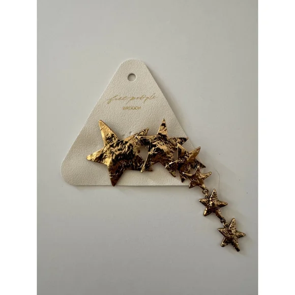 Free People Shooting Stars Brooch Gold NWT - Picture 2 of 4